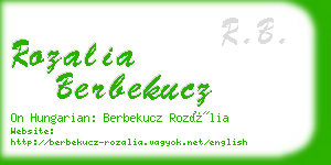 rozalia berbekucz business card